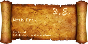 Woth Erik névjegykártya